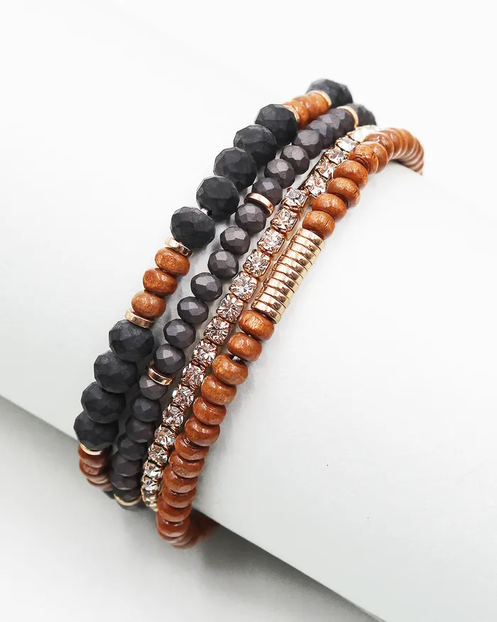 06012023 Bracelets Mixed Bead Stretch Multiple Layered Bracelet