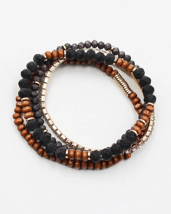 06012023 Bracelets Mixed Bead Stretch Multiple Layered Bracelet