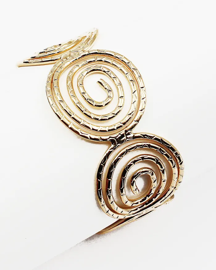 08172023 Bracelets Swirl Patterned Metal Wire Cuff Bracelet
