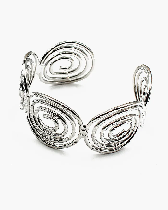 08172023 Bracelets Swirl Patterned Metal Wire Cuff Bracelet