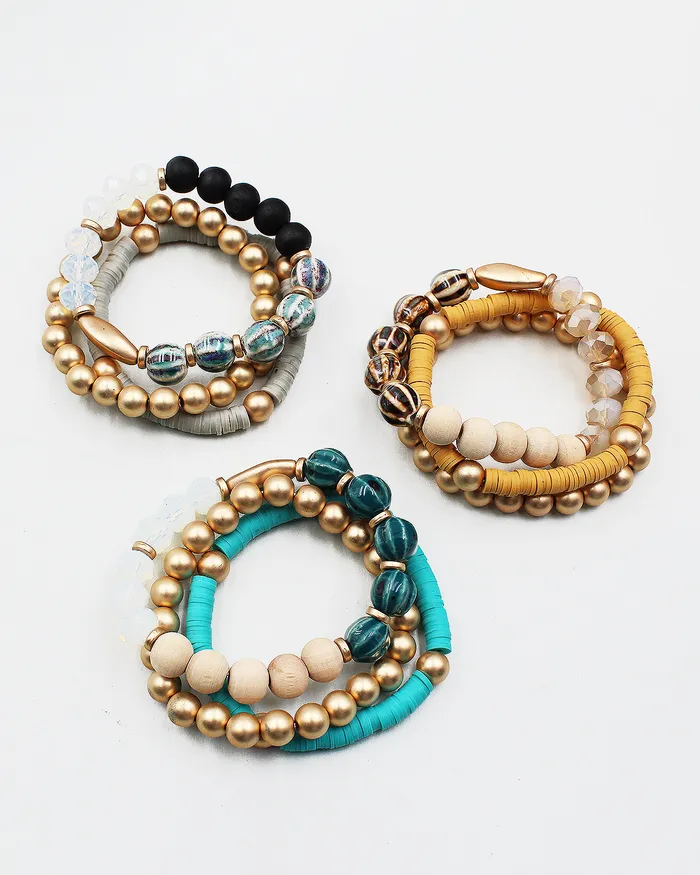 082922 Mixed Bead Bracelet Set Bracelets