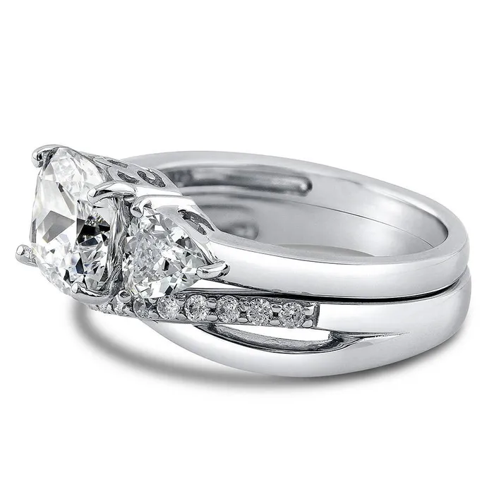 3Stone Infinity 3ct Cushion CZ Ring Set in Sterling Silver BERRICLE Rings