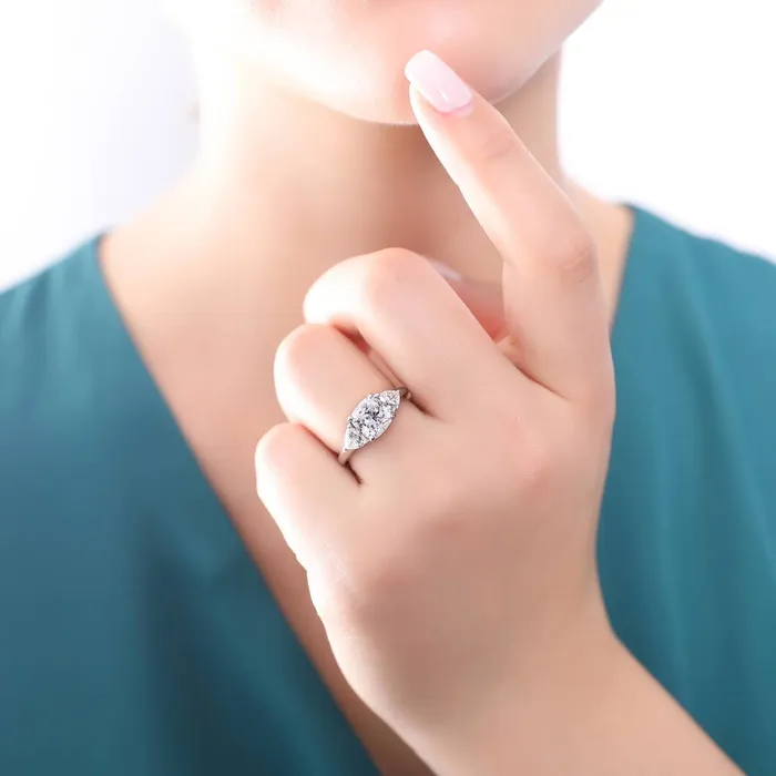3Stone Infinity 3ct Cushion CZ Ring Set in Sterling Silver BERRICLE Rings