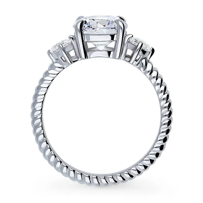 3Stone Woven 2ct CZ Ring in Sterling Silver BERRICLE Rings