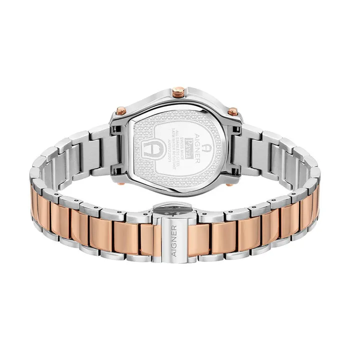 Aigner Bracelets Aigner Priva Womens Silver Dial Stainless SteelRose Gold Case Bracelet Watch