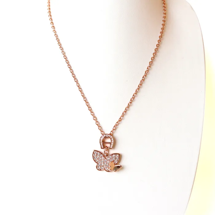 Aigner Necklace Rose Gold Plated Aigner Necklaces
