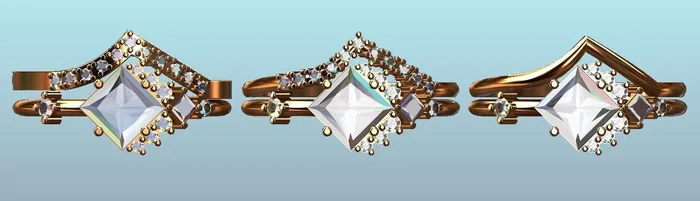 Aimee Square Opal Cluster Ring Capucinne Rings