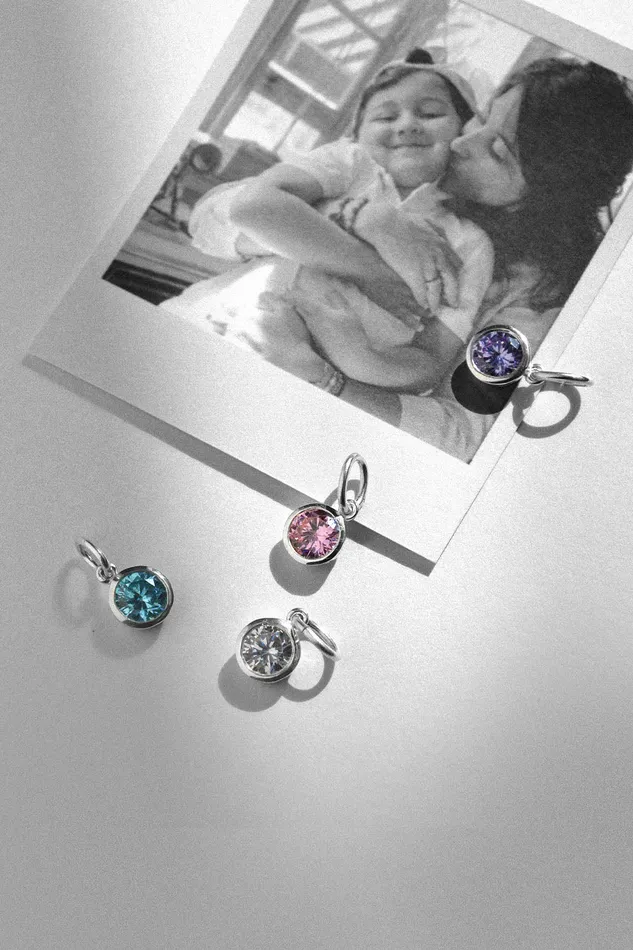 Air Anchor Rings Little Reminder Sterling Silver Birth Month Crystals