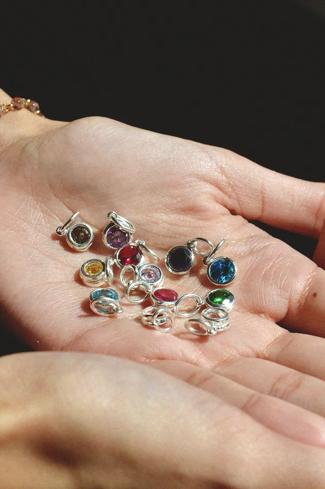 Air Anchor Rings Little Reminder Sterling Silver Birth Month Crystals