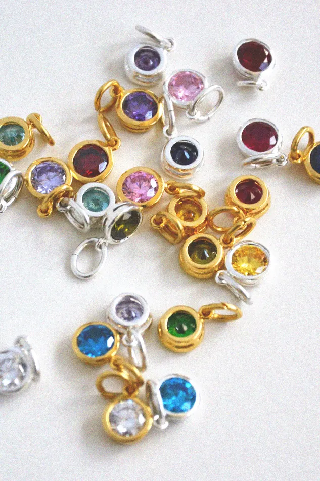 Air Anchor Rings Little Reminder Sterling Silver Birth Month Crystals