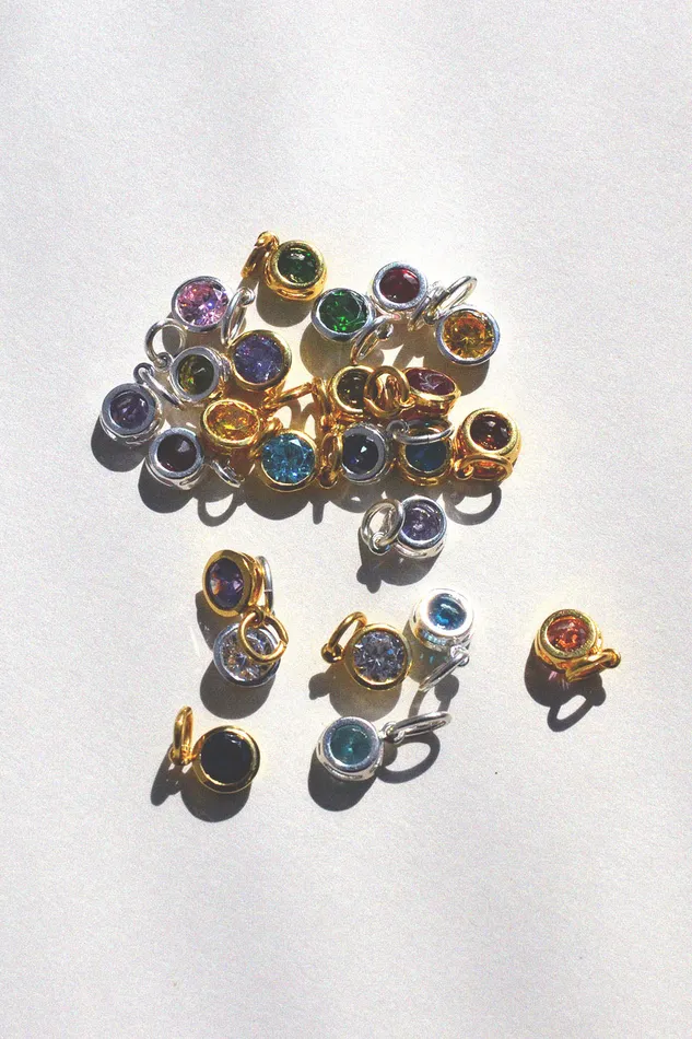 Air Anchor Rings Little Reminder Sterling Silver Birth Month Crystals