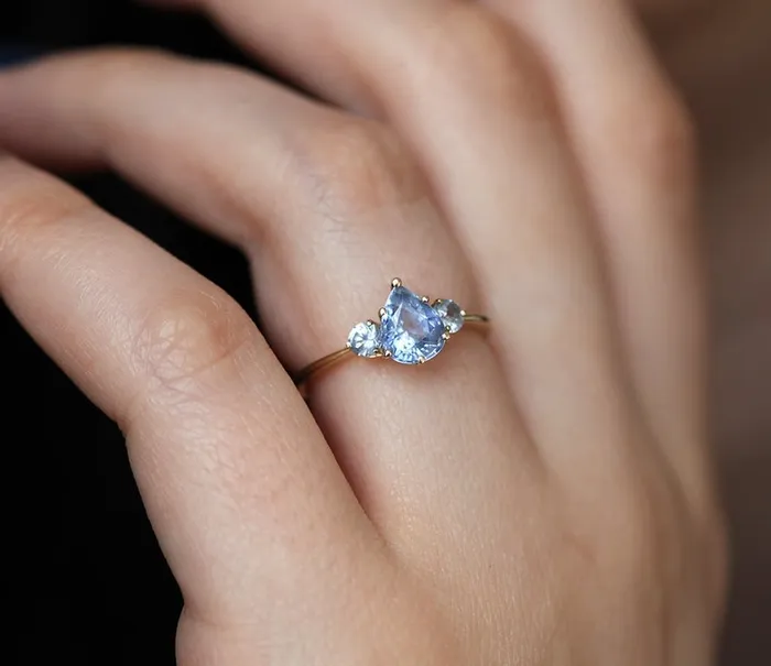 Alva Sapphire Diamond Ring Set Or Diamond Band Capucinne Rings