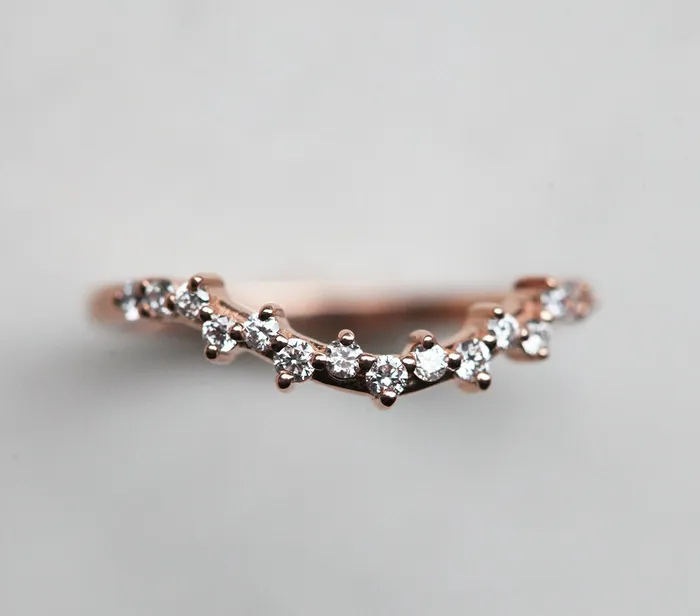 Alva Sapphire Diamond Ring Set Or Diamond Band Capucinne Rings