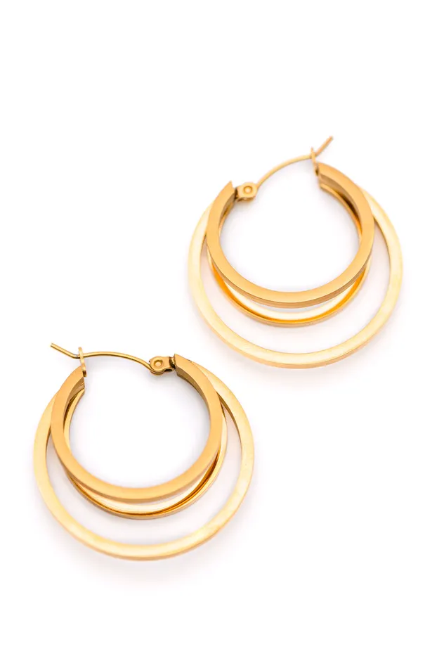 Ave Shops Earrings Get In Line Hoop Earrings