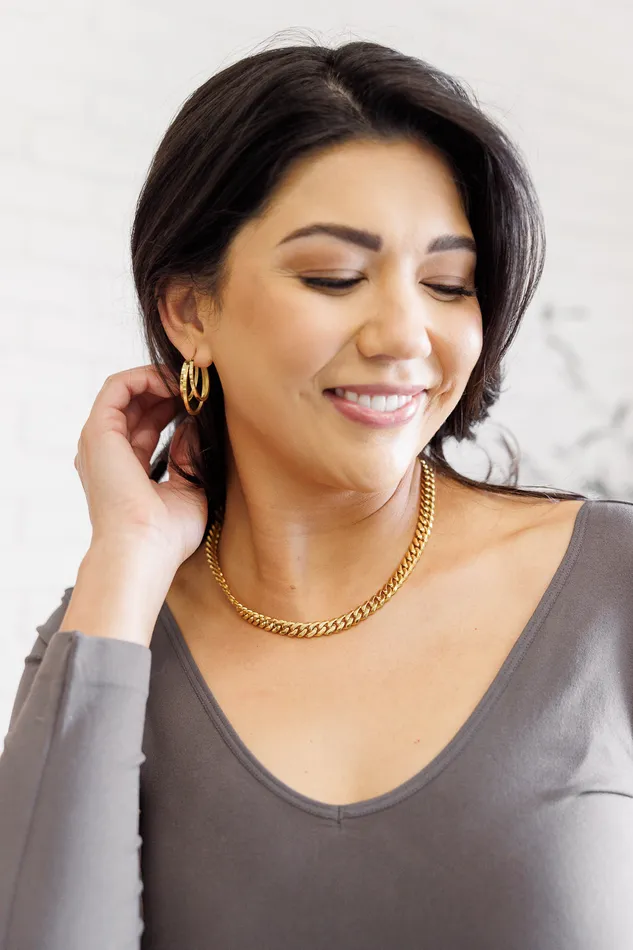 Ave Shops Earrings Get In Line Hoop Earrings