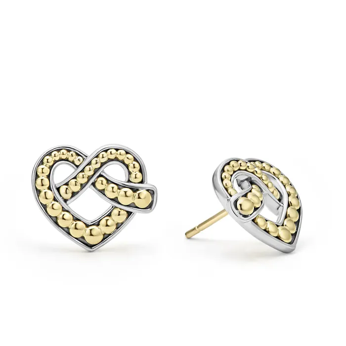 Beloved TwoTone Heart Stud Earrings LAGOS Earrings