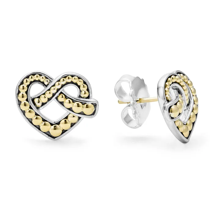 Beloved TwoTone Heart Stud Earrings LAGOS Earrings