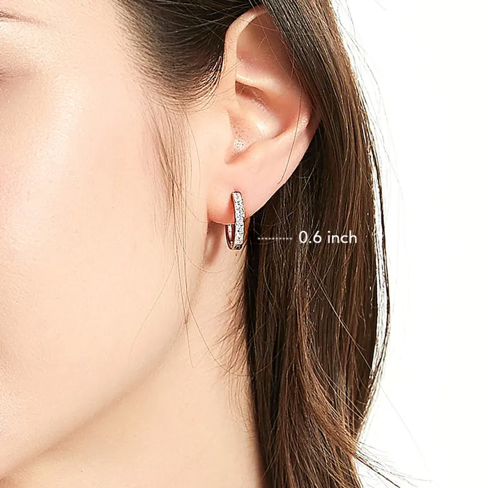 BERRICLE Bar Solitaire 08ct CZ 2 Pairs Earrings Set in Sterling Silver Earrings