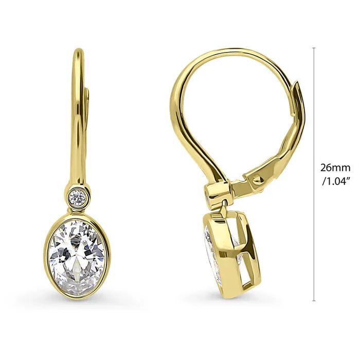 BERRICLE CZ Leverback Earrings in Sterling Silver Earrings