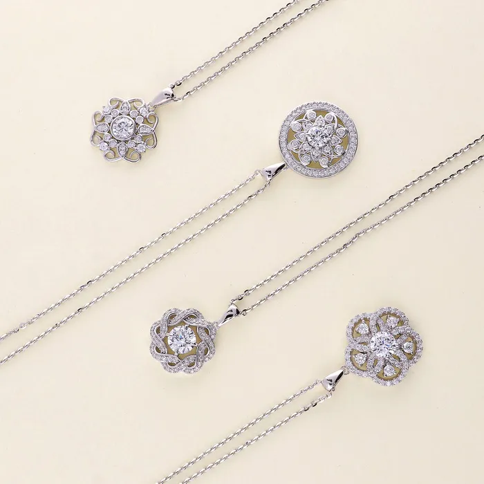BERRICLE Earrings Flower Woven CZ Necklace and Earrings in Sterling Silver