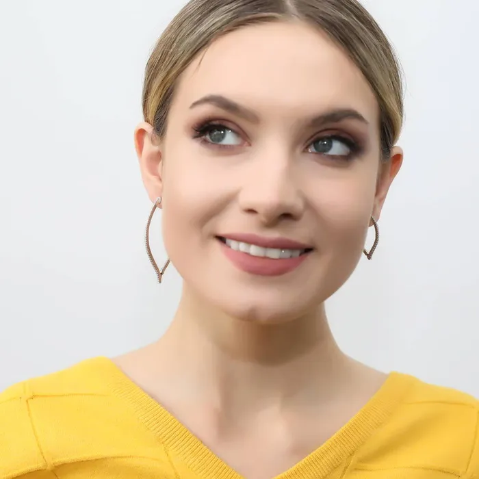 BERRICLE Earrings Teardrop CZ Large Hoop Earrings in Sterling Silver 22