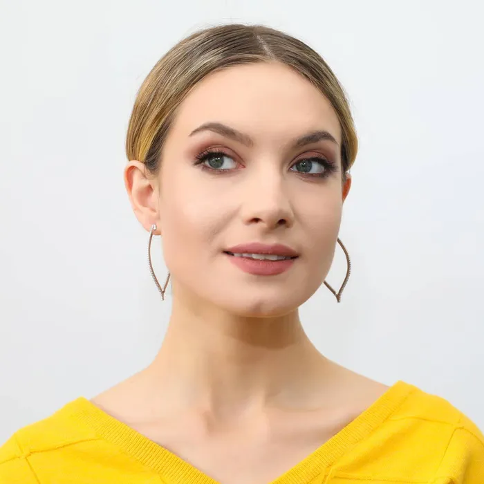 BERRICLE Earrings Teardrop CZ Large Hoop Earrings in Sterling Silver 22