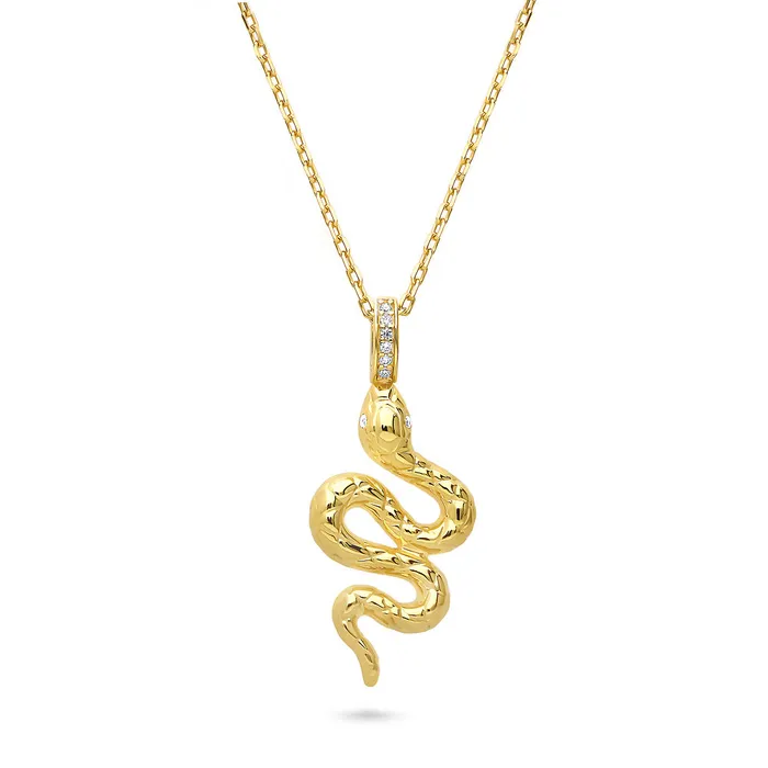 BERRICLE Necklaces Snake CZ Medium Necklace in Sterling Silver