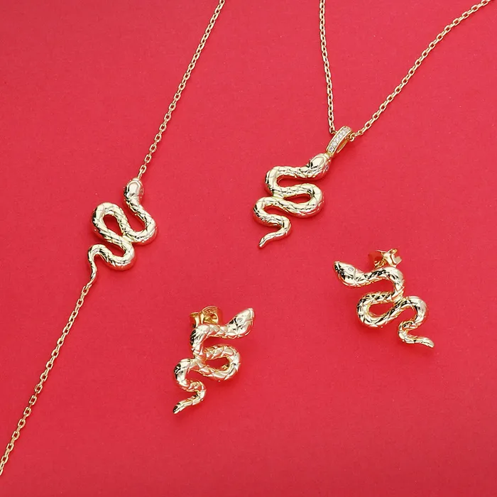 BERRICLE Necklaces Snake CZ Medium Necklace in Sterling Silver