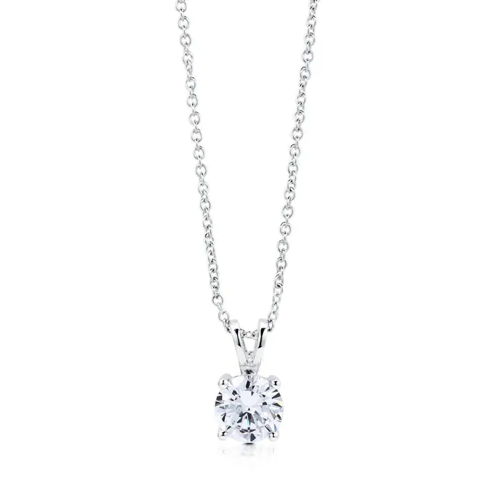 BERRICLE Necklaces Solitaire 09ct CZ Necklace in Sterling Silver