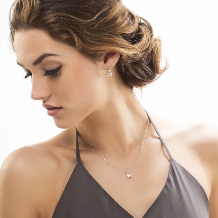 BERRICLE Necklaces Solitaire 09ct CZ Necklace in Sterling Silver