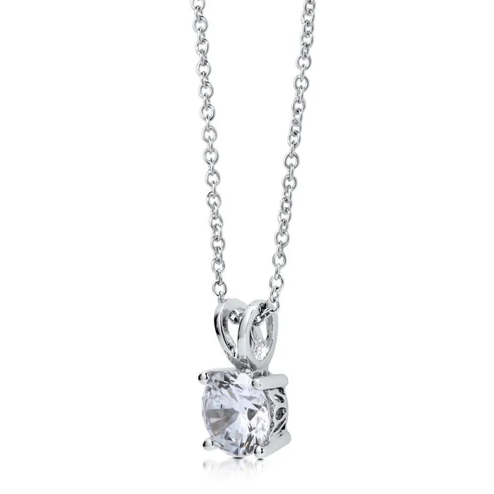 BERRICLE Necklaces Solitaire 09ct CZ Necklace in Sterling Silver