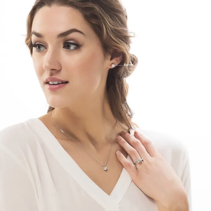 BERRICLE Necklaces Solitaire 09ct CZ Necklace in Sterling Silver