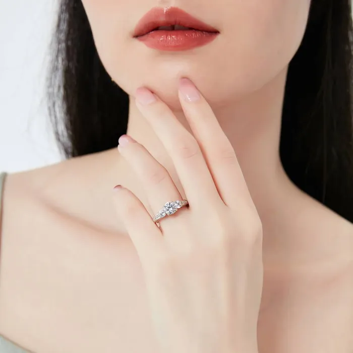 BERRICLE Rings 3Stone 1ct CZ Ring Set in Sterling Silver