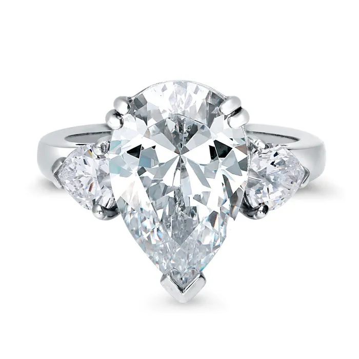 BERRICLE Rings 3Stone 57ct Pear CZ Ring in Sterling Silver