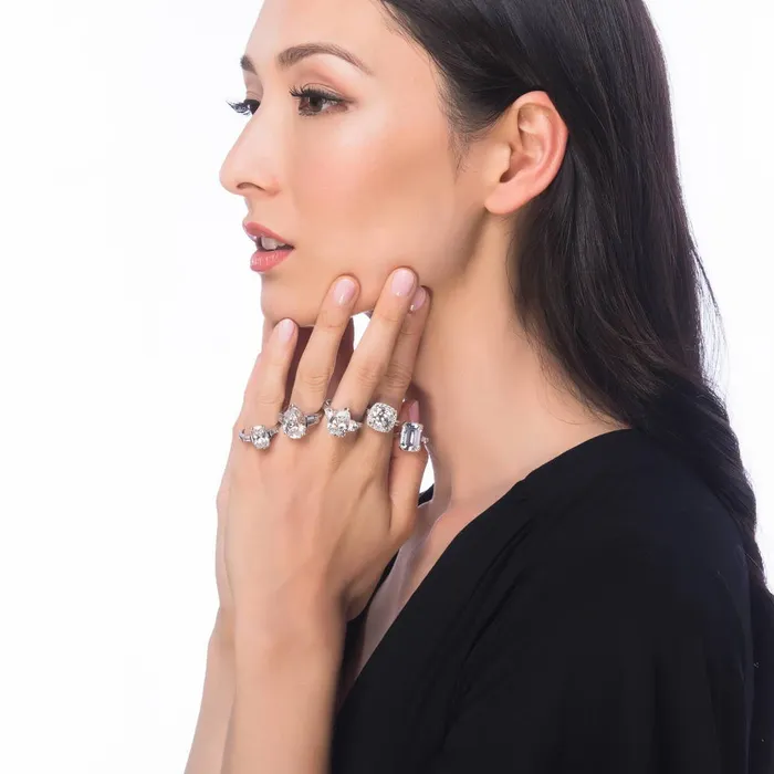 BERRICLE Rings 3Stone 57ct Pear CZ Ring in Sterling Silver