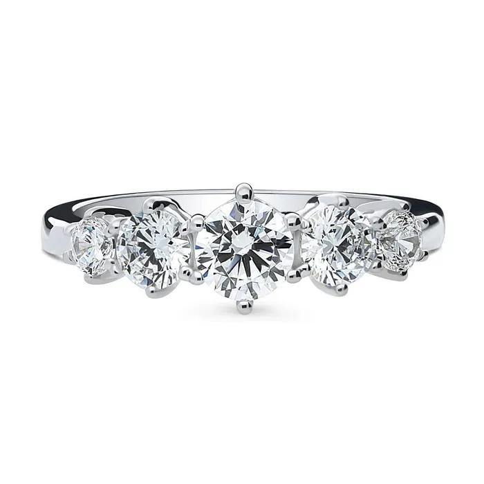 BERRICLE Rings 5Stone CZ Ring in Sterling Silver