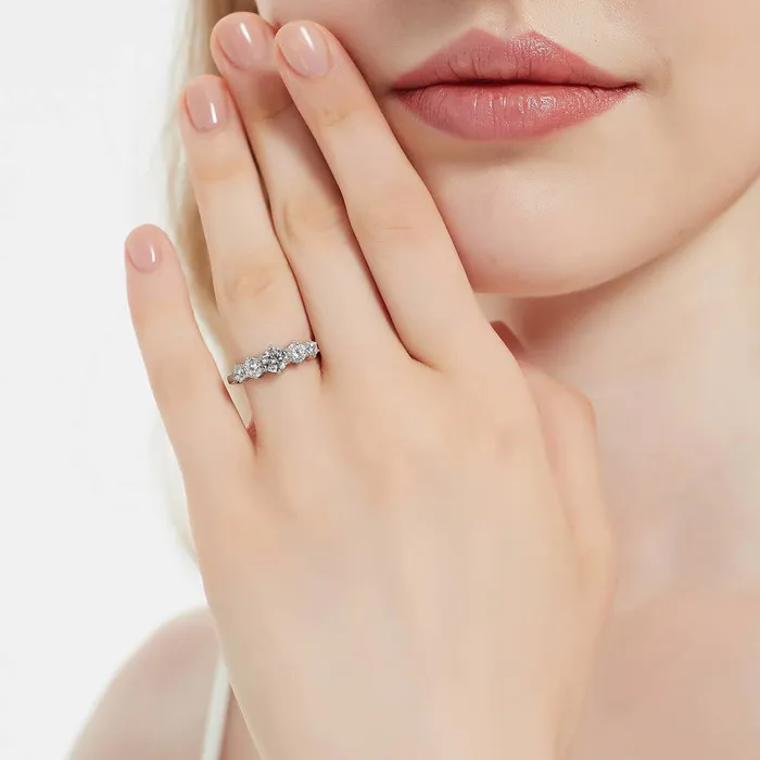 BERRICLE Rings 5Stone CZ Ring in Sterling Silver