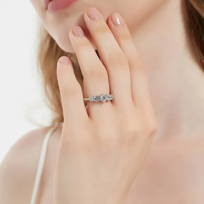 BERRICLE Rings 5Stone CZ Ring in Sterling Silver