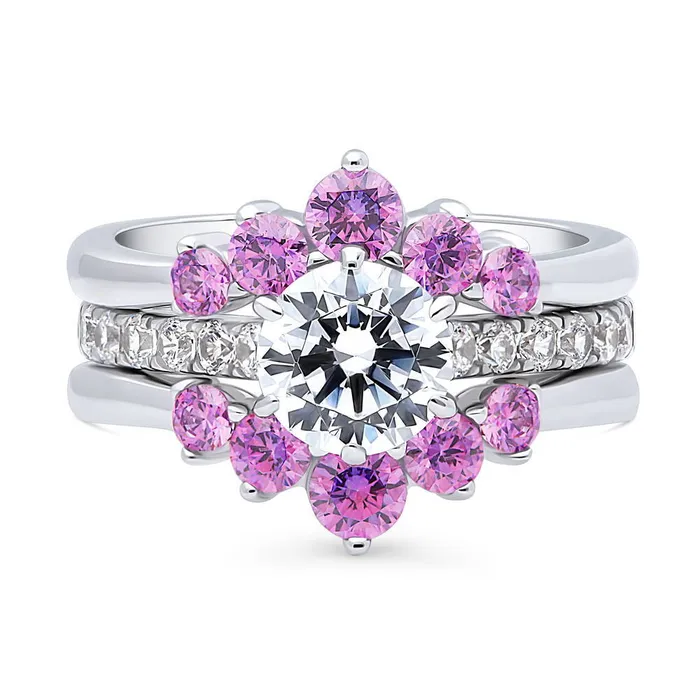 BERRICLE Rings 5Stone Solitaire 125ct CZ Ring Set in Sterling Silver