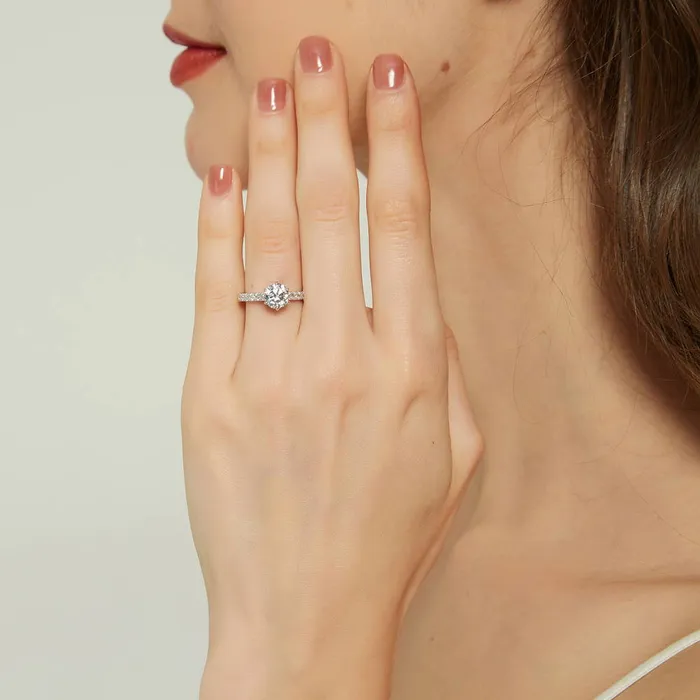 BERRICLE Rings 5Stone Solitaire 125ct CZ Ring Set in Sterling Silver