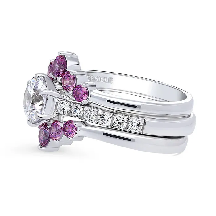 BERRICLE Rings 5Stone Solitaire 125ct CZ Ring Set in Sterling Silver