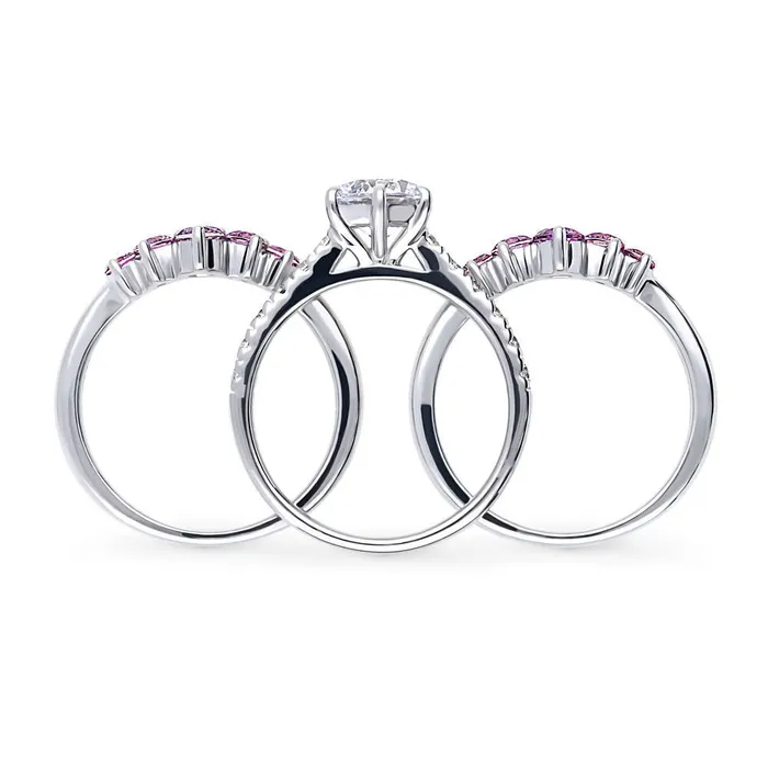 BERRICLE Rings 5Stone Solitaire 125ct CZ Ring Set in Sterling Silver
