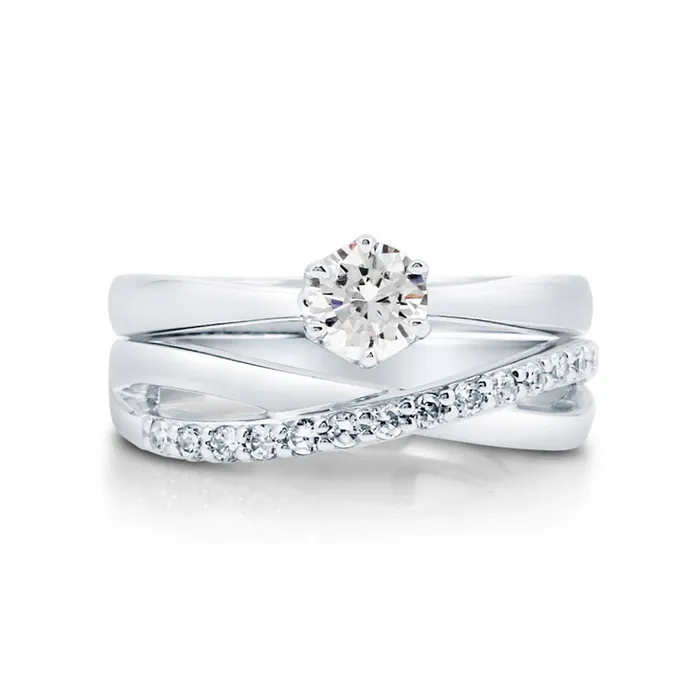 BERRICLE Rings Infinity Solitaire 045ct CZ Ring Set in Sterling Silver