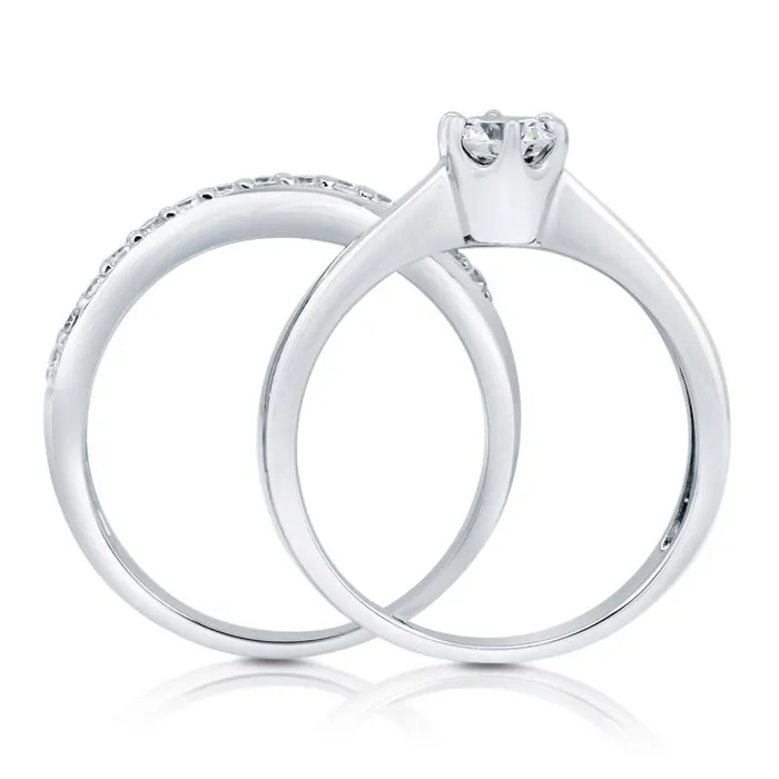 BERRICLE Rings Infinity Solitaire 045ct CZ Ring Set in Sterling Silver