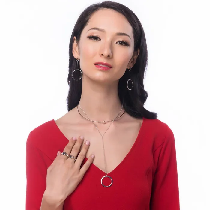 BERRICLE Rings Open Circle Layered Choker