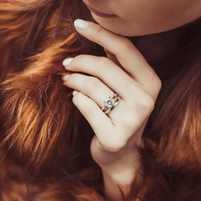 BERRICLE Rings Solitaire 2ct Asscher CZ Ring Set in Sterling Silver