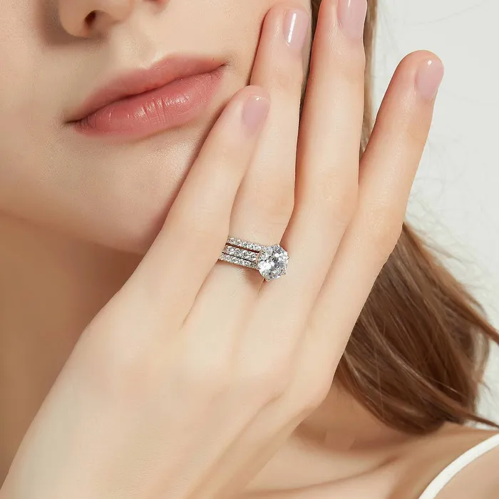 BERRICLE Solitaire 27ct CZ Ring Set in Sterling Silver Rings