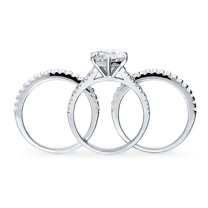 BERRICLE Solitaire 27ct CZ Ring Set in Sterling Silver Rings