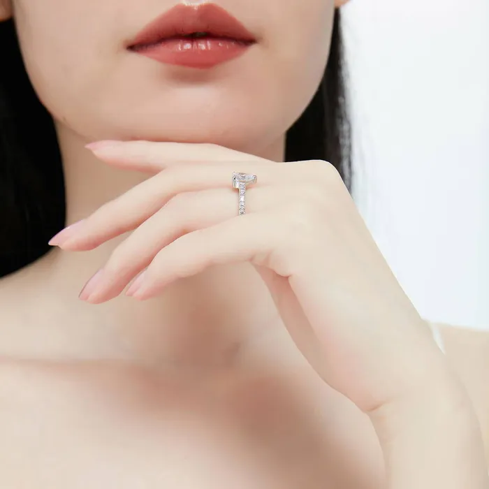 BERRICLE Solitaire Heart 17ct Heart CZ Ring Set in Sterling Silver Rings