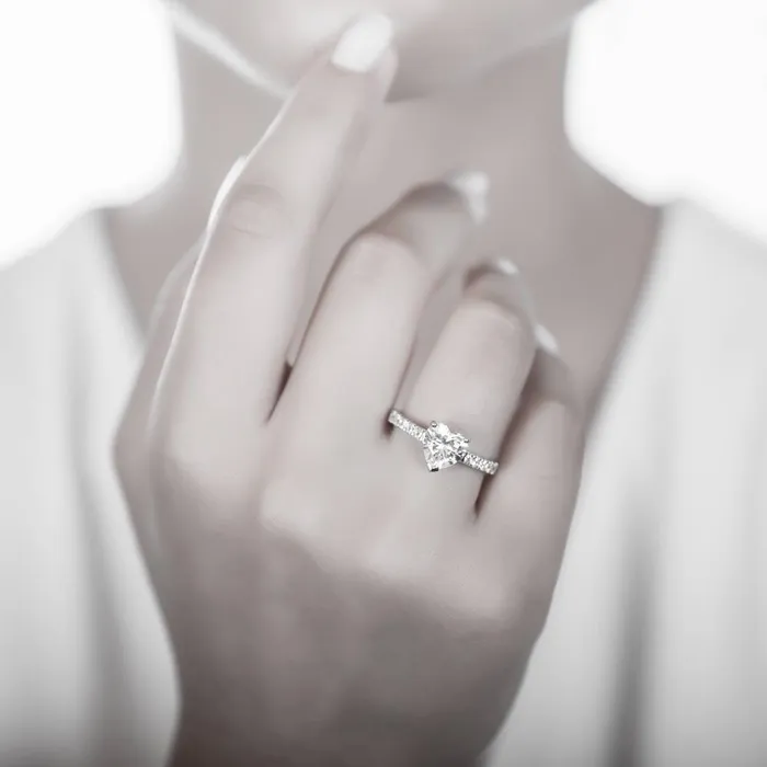 BERRICLE Solitaire Heart 17ct Heart CZ Ring Set in Sterling Silver Rings